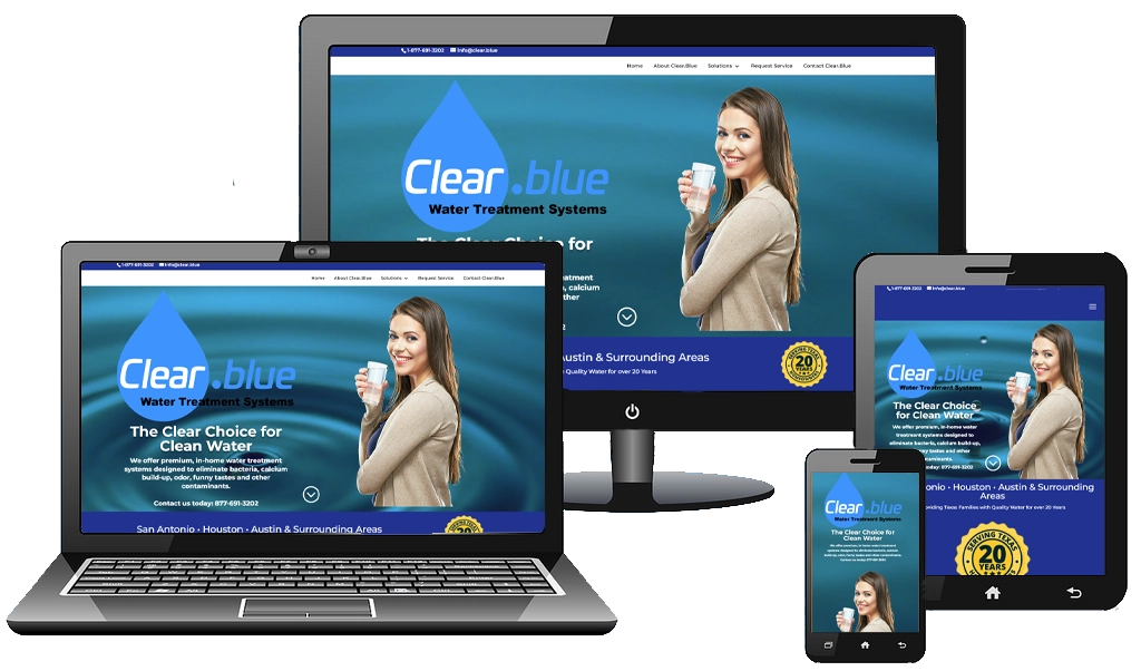 Picture of Clear Blue Water Softener Website Samples